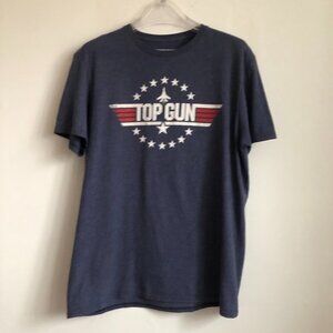 Top Gun Movie Logo Blue short sleeve graphic print tee Men's Large